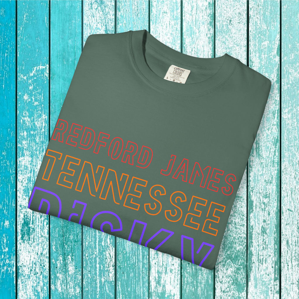 Redford James Tennessee Risky State Outline T-Shirt by Comfort Colors