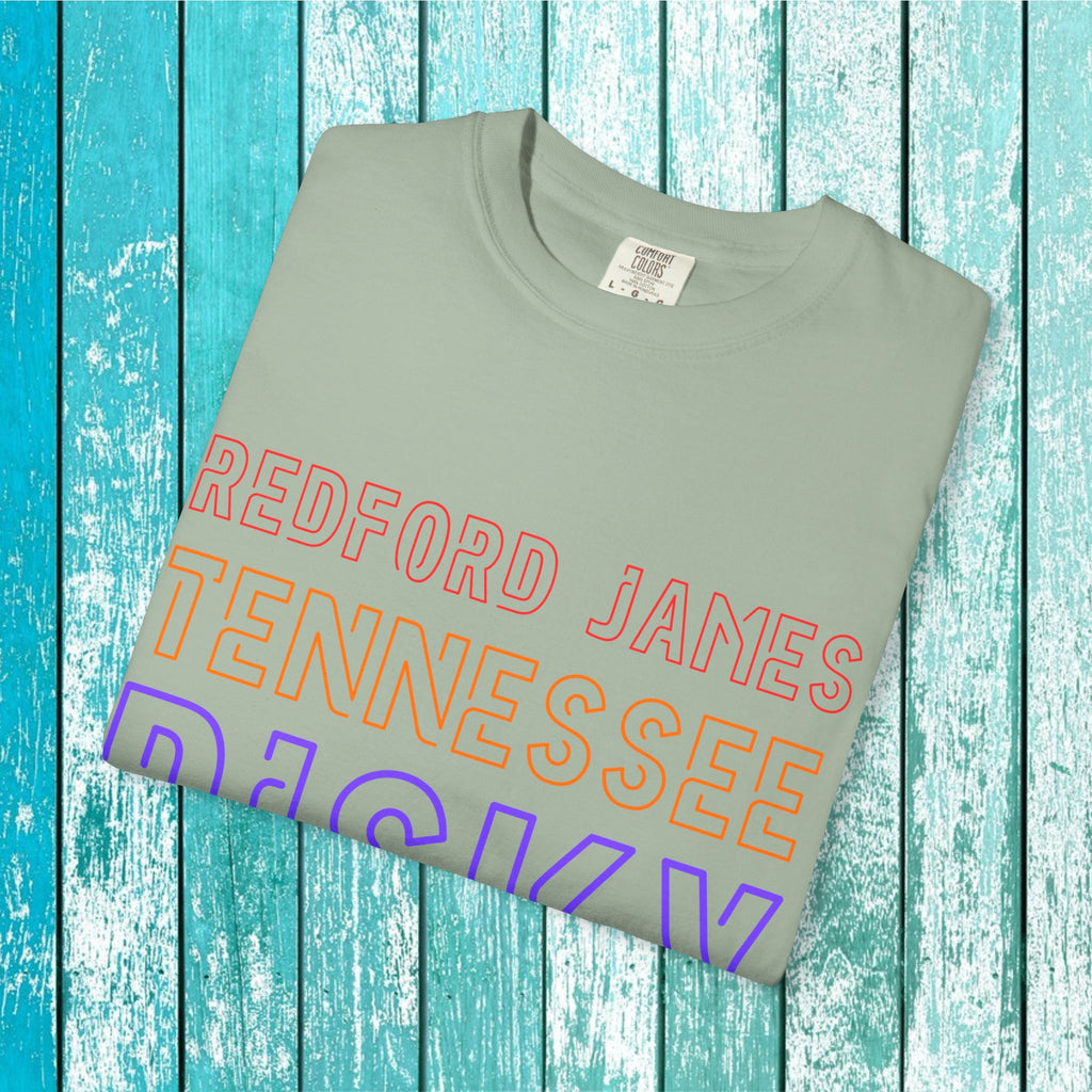 Redford James Tennessee Risky State Outline T-Shirt by Comfort Colors