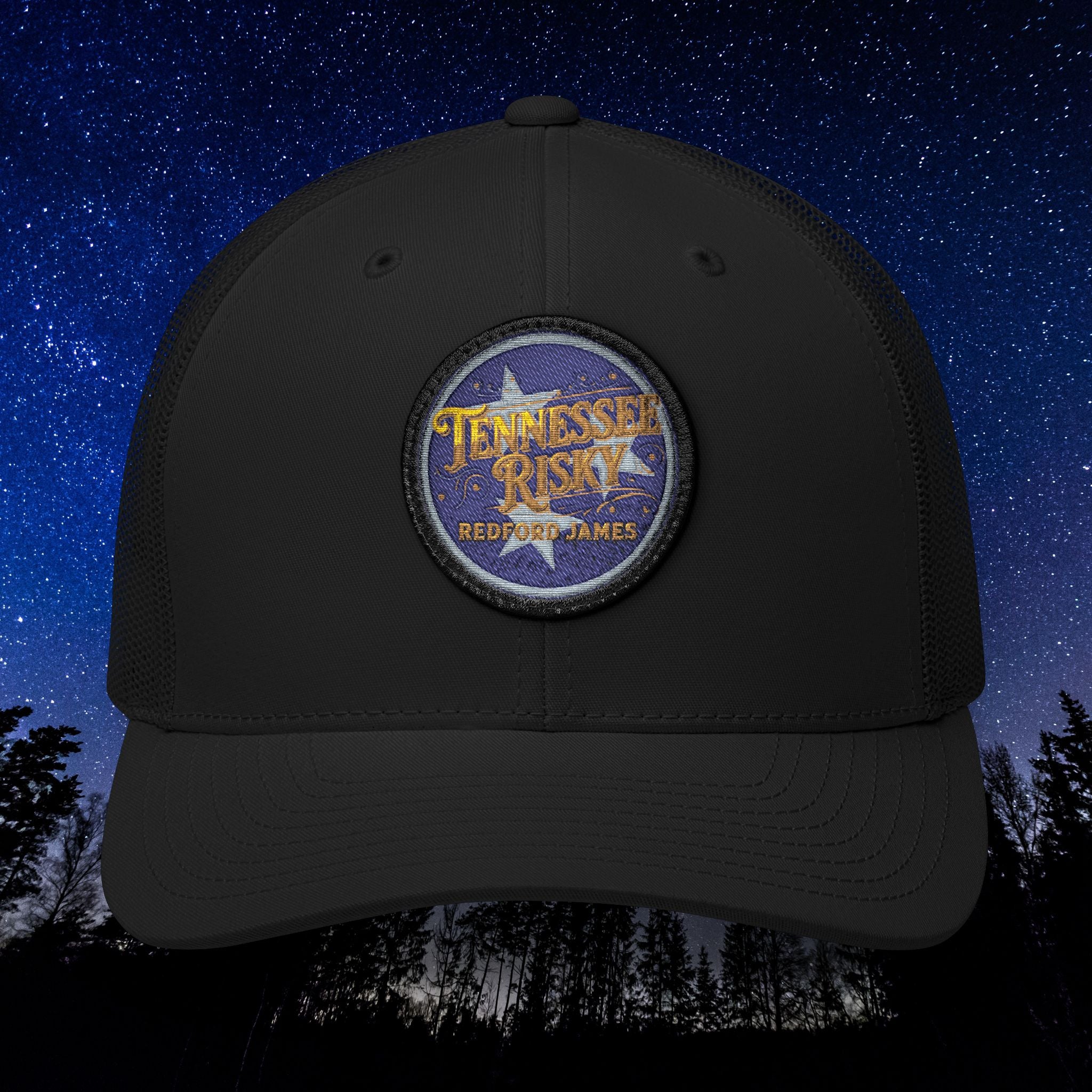 Redford James Embroidered Tennessee Risky Patch Trucker Cap