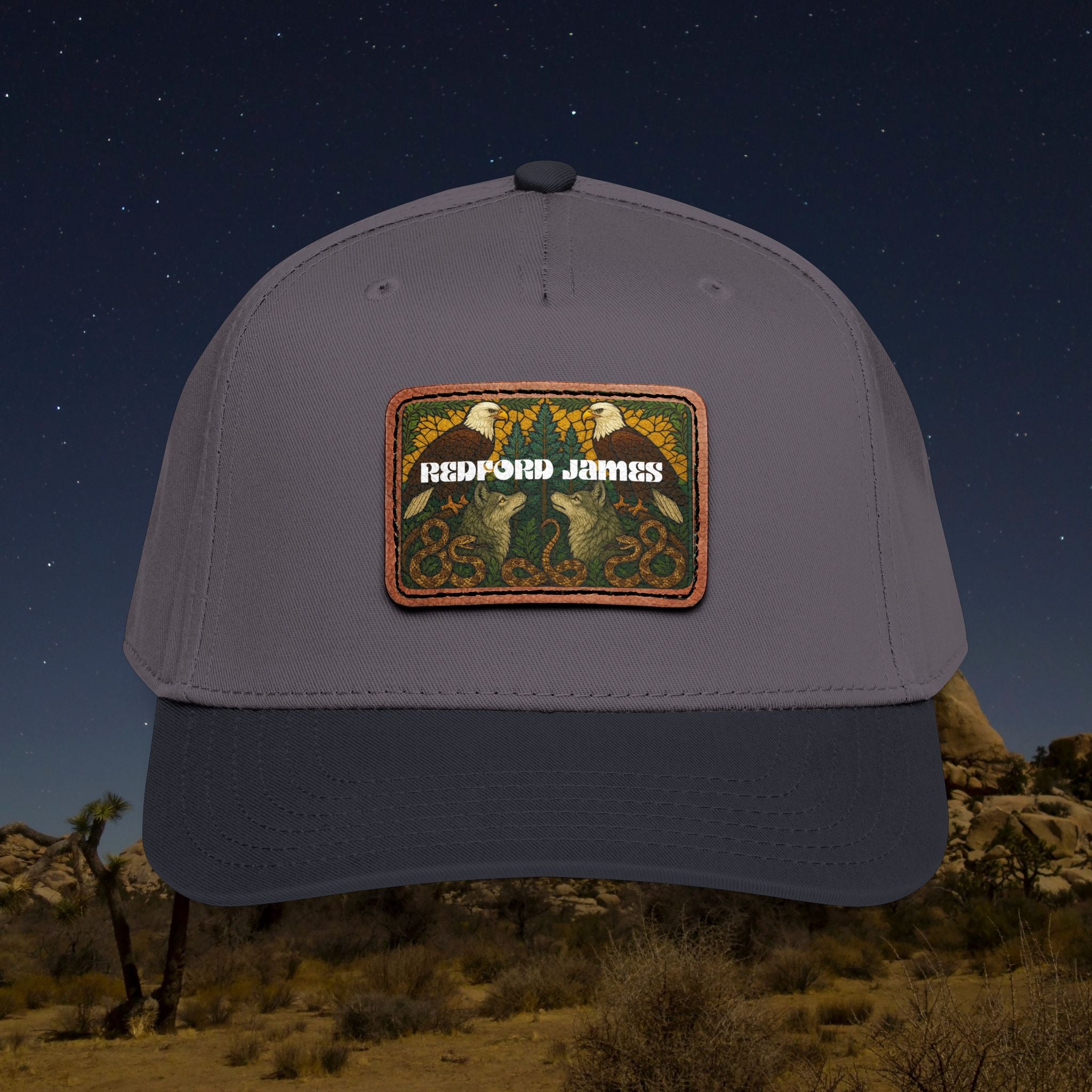 Redford James Mountain Man Leather Patch Hat