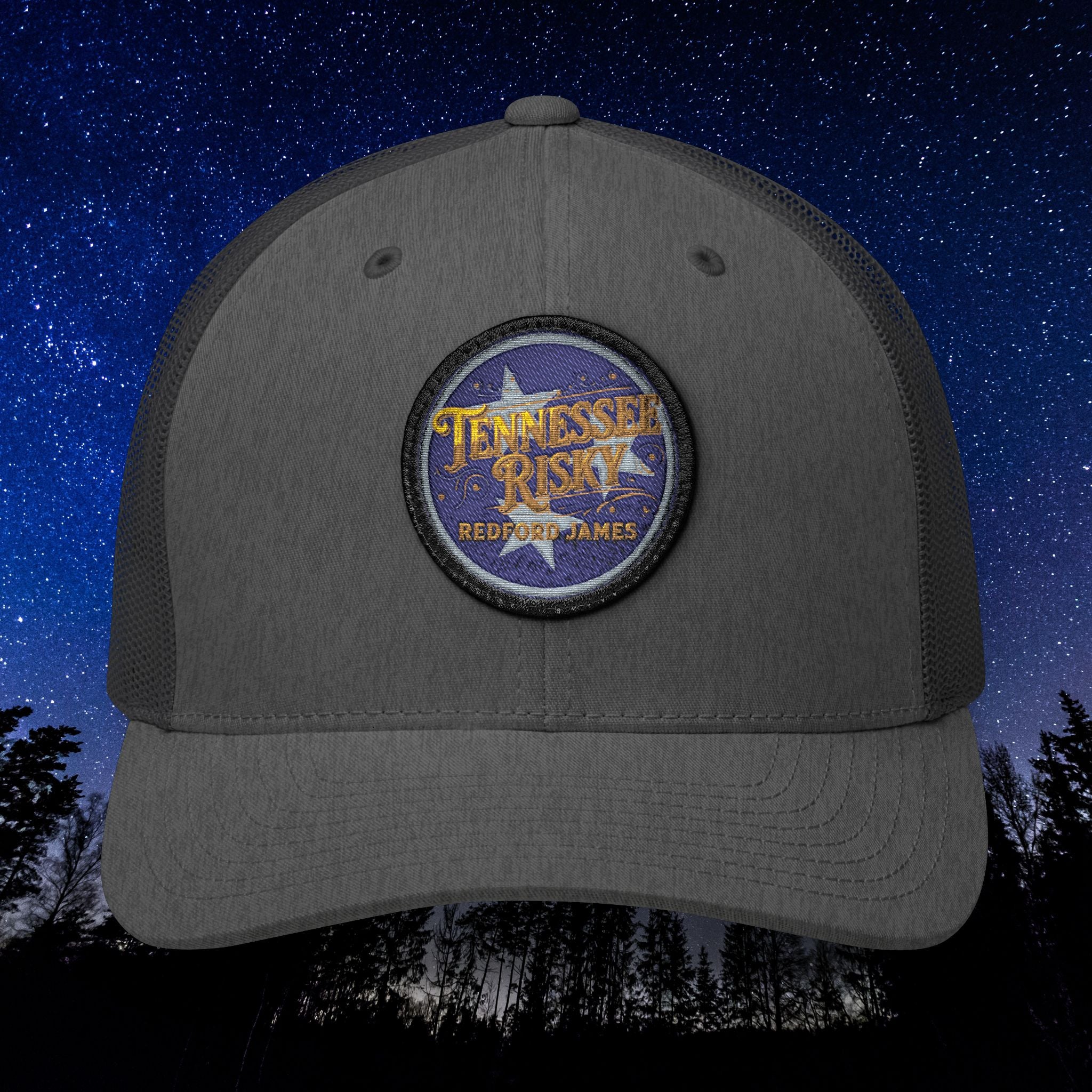 Redford James Embroidered Tennessee Risky Patch Trucker Cap