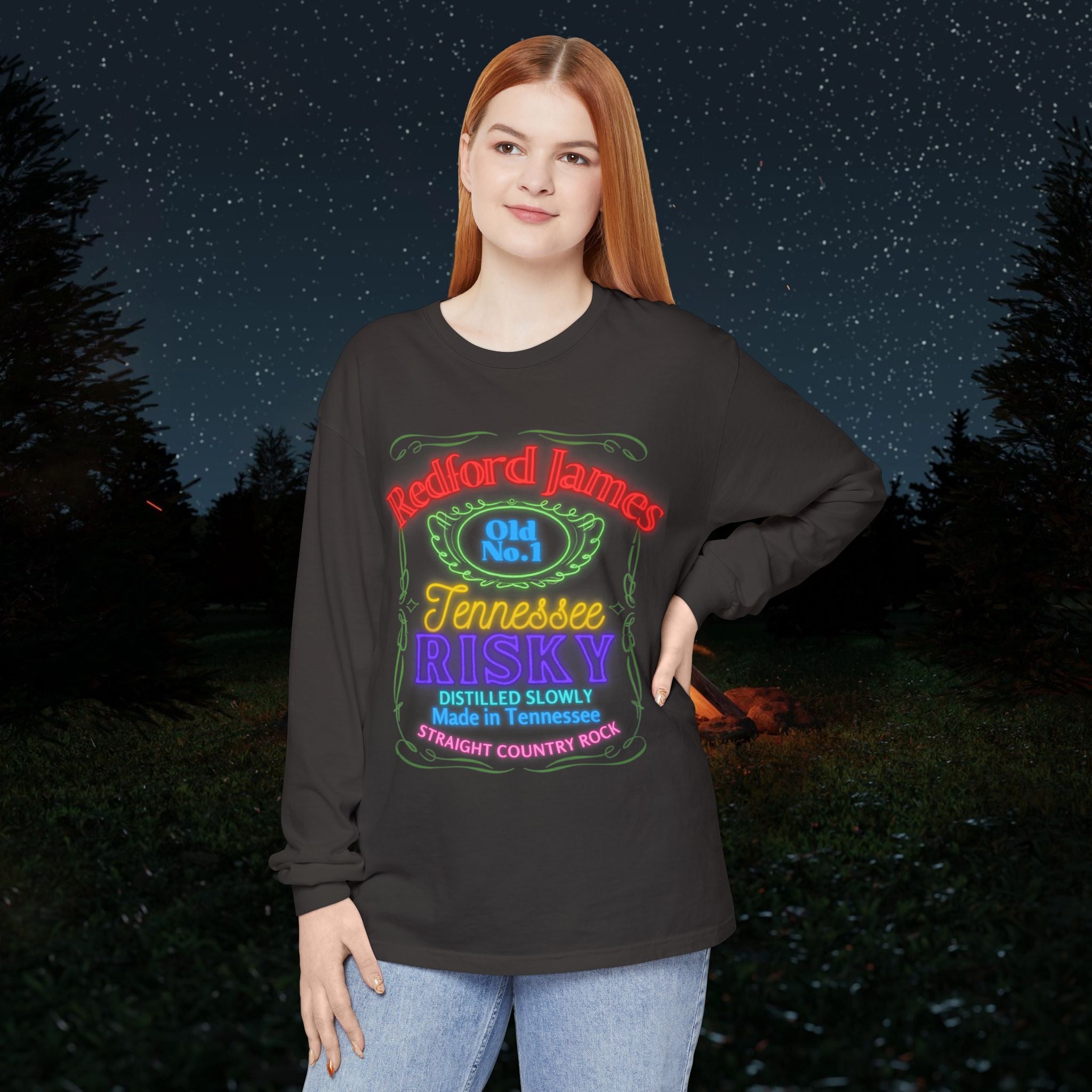 Redford James Tennessee Risky Neon Long Sleeve Shirt by Comfort Colors