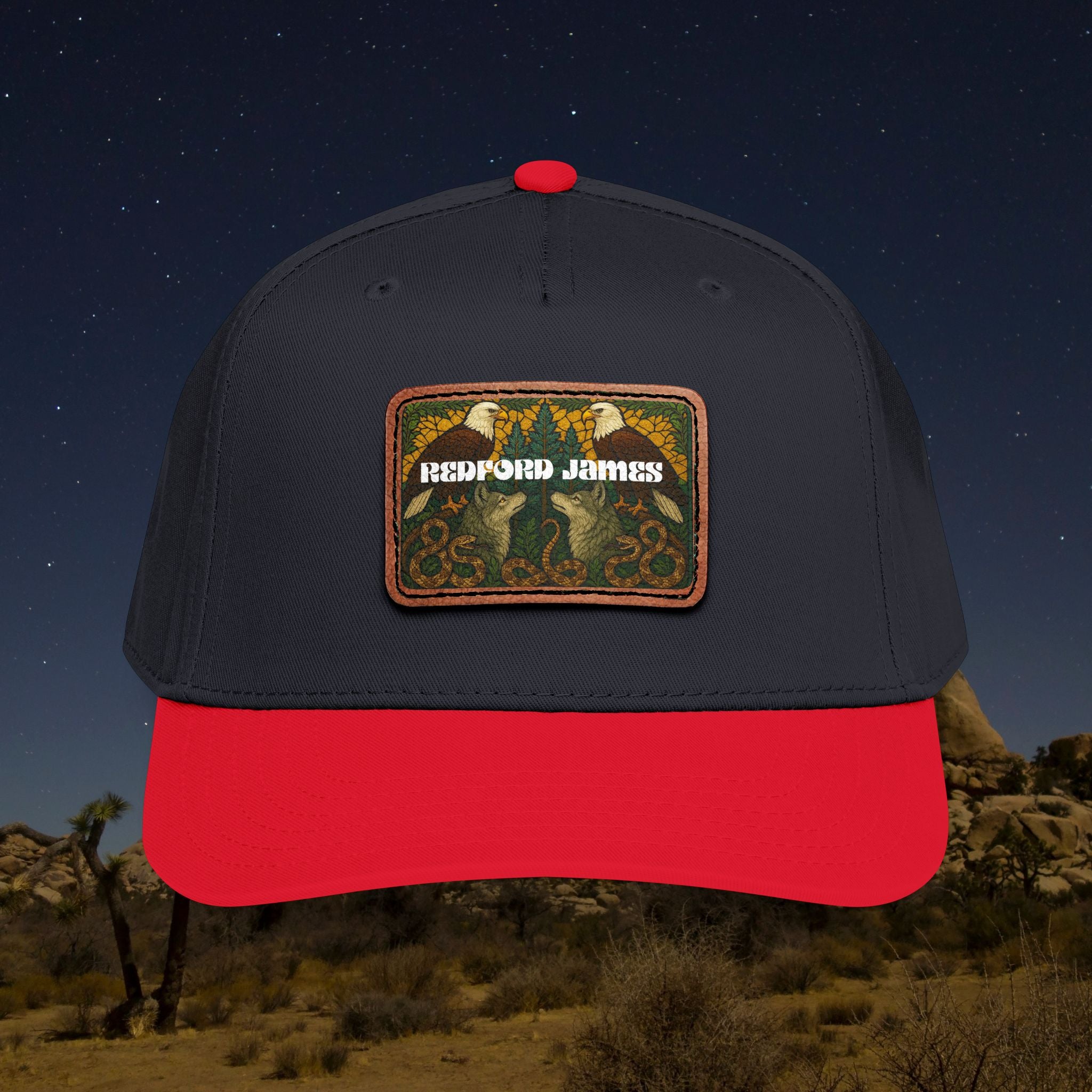 Redford James Mountain Man Leather Patch Hat