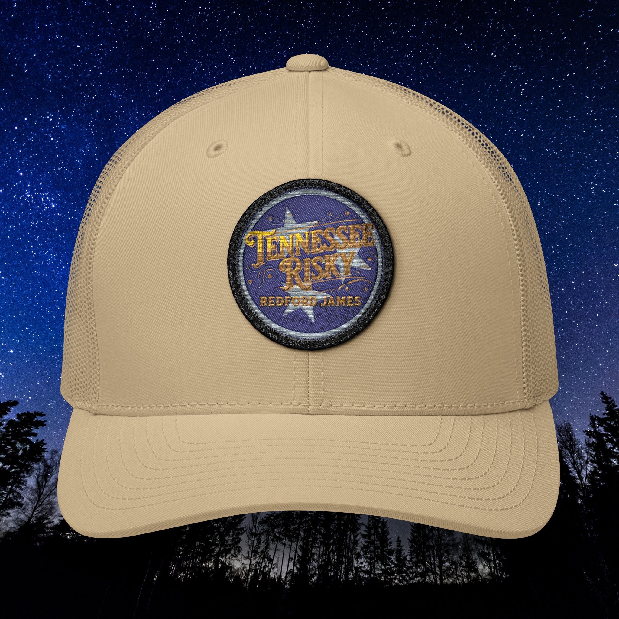 Redford James Embroidered Tennessee Risky Patch Trucker Cap