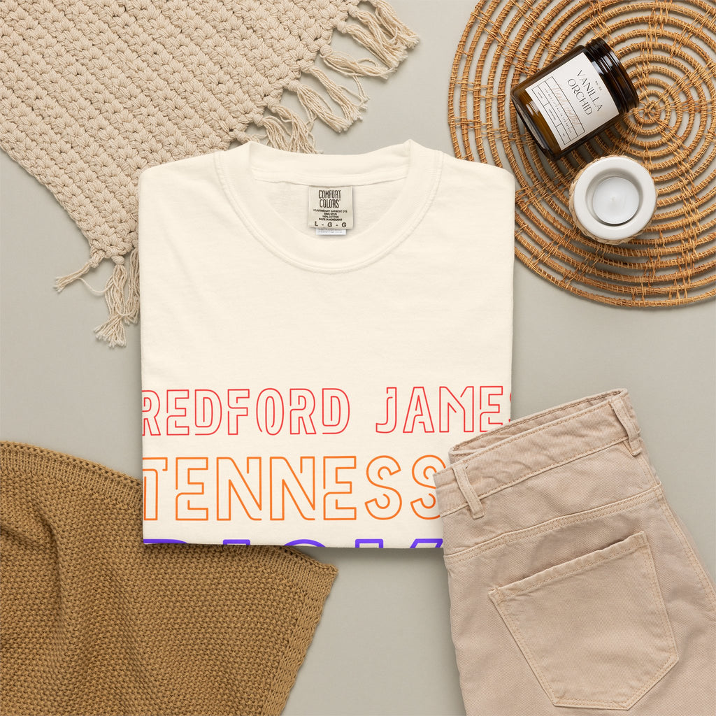 Redford James Tennessee Risky State Outline T-Shirt by Comfort Colors