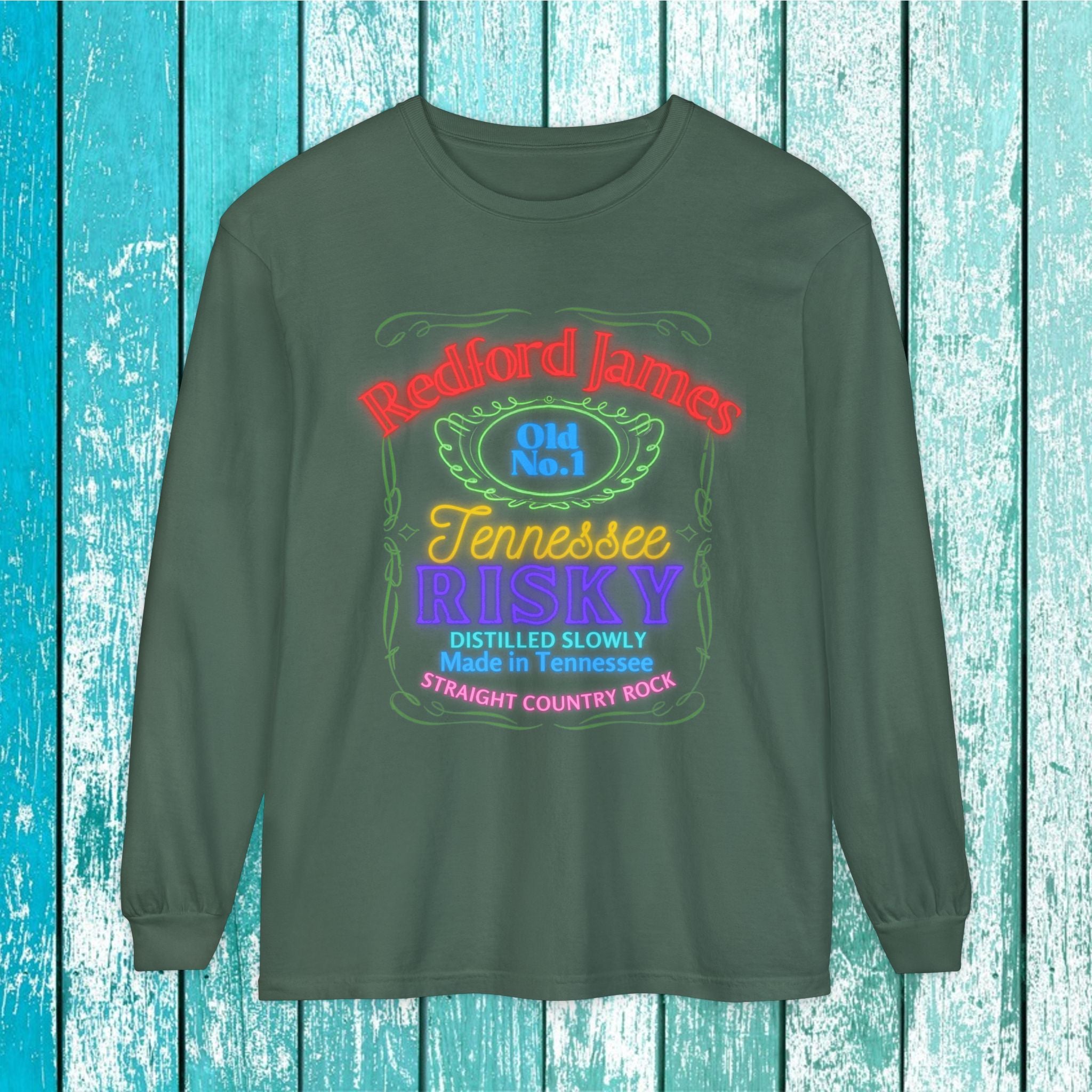 Redford James Tennessee Risky Neon Long Sleeve Shirt by Comfort Colors