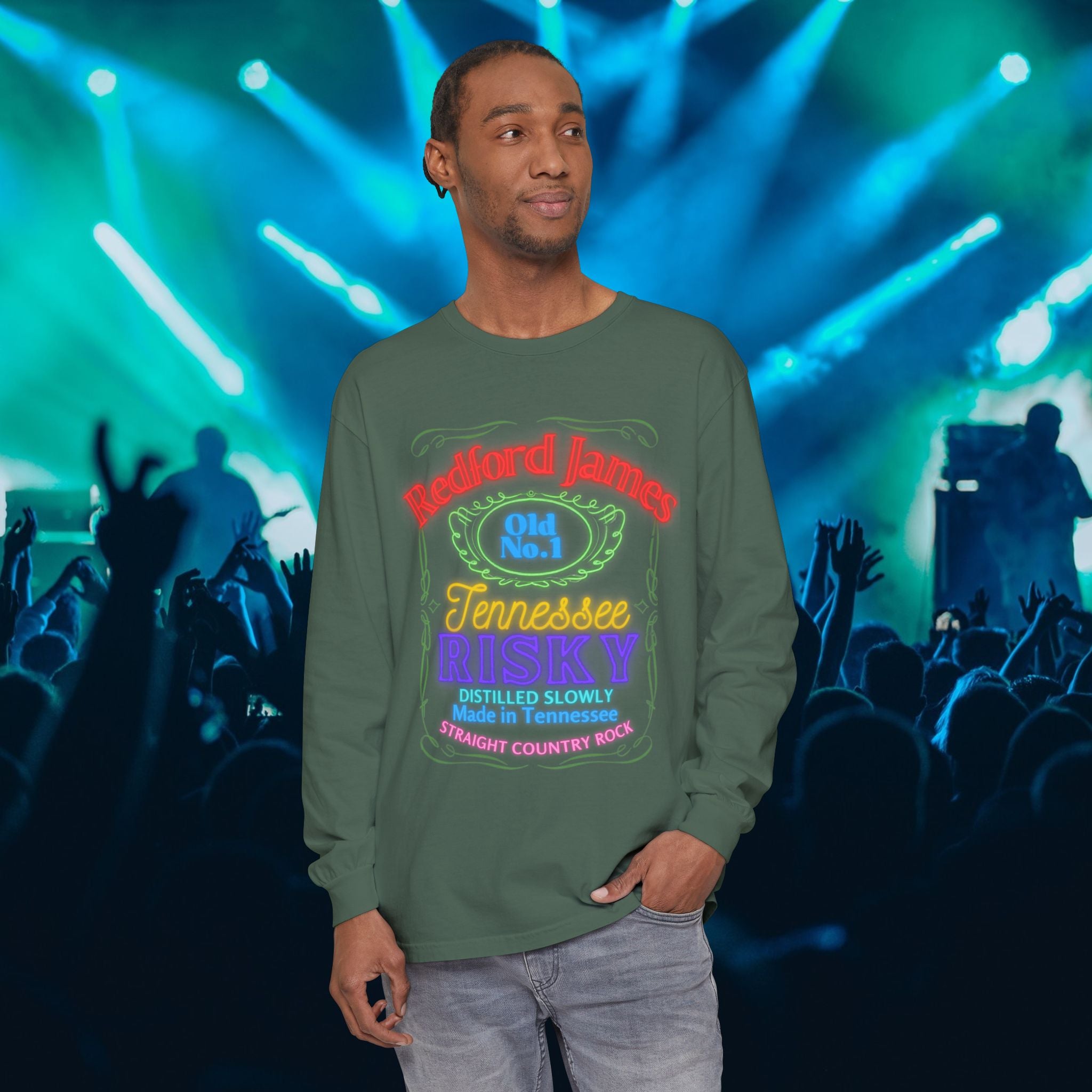 Redford James Tennessee Risky Neon Long Sleeve Shirt by Comfort Colors