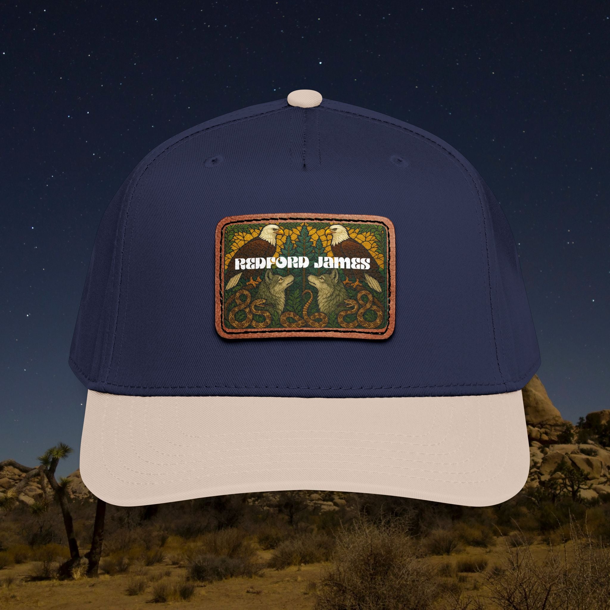 Redford James Mountain Man Leather Patch Hat