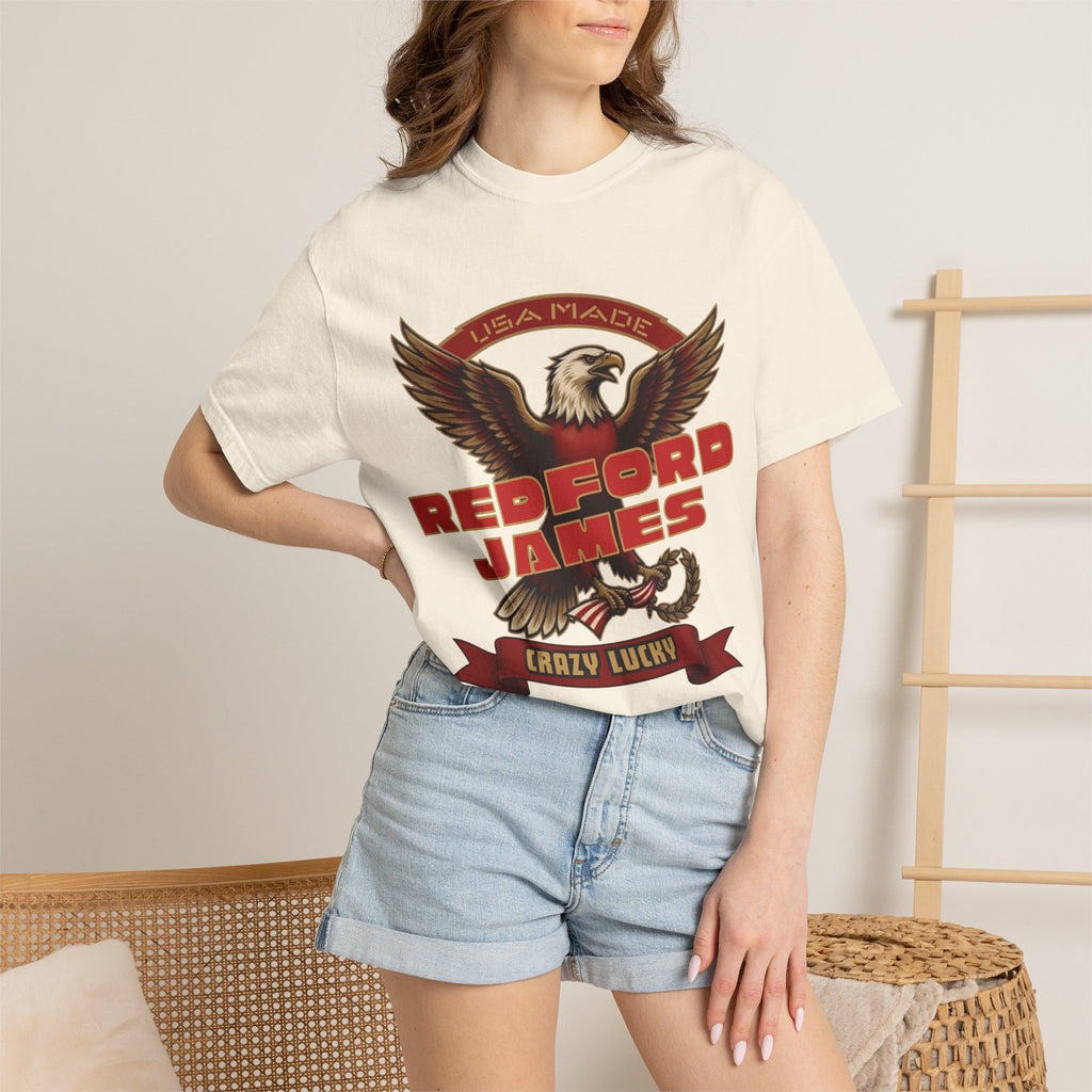Redford James Crazy Lucky War Eagle T-shirt by Comfort Colors