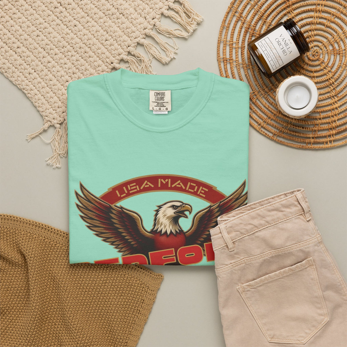 Redford James Crazy Lucky War Eagle T-shirt by Comfort Colors