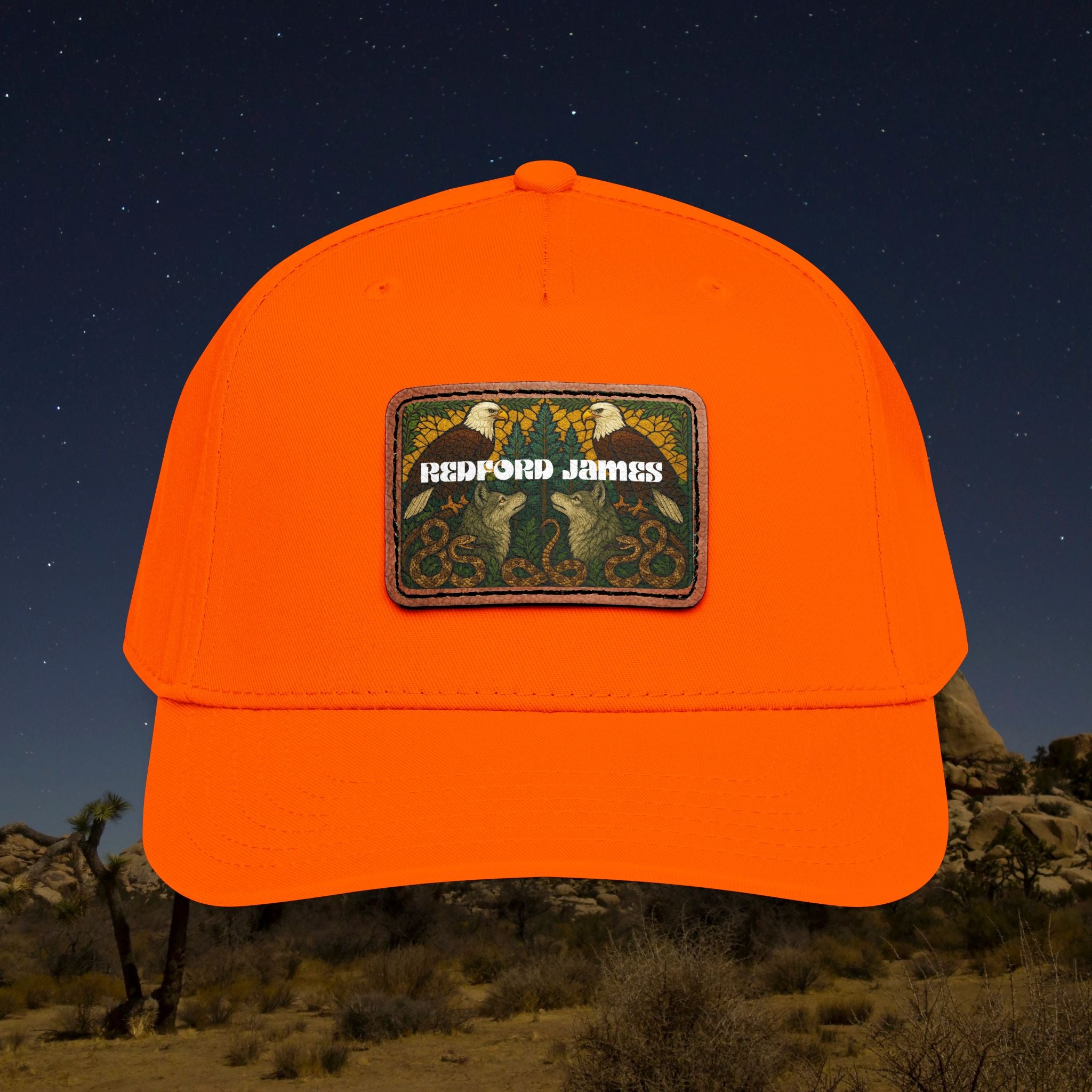 Redford James Mountain Man Leather Patch Hat