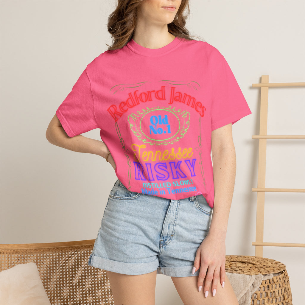 Redford James Tennessee Risky Neon Bar Sign T-shirt by Comfort Colors