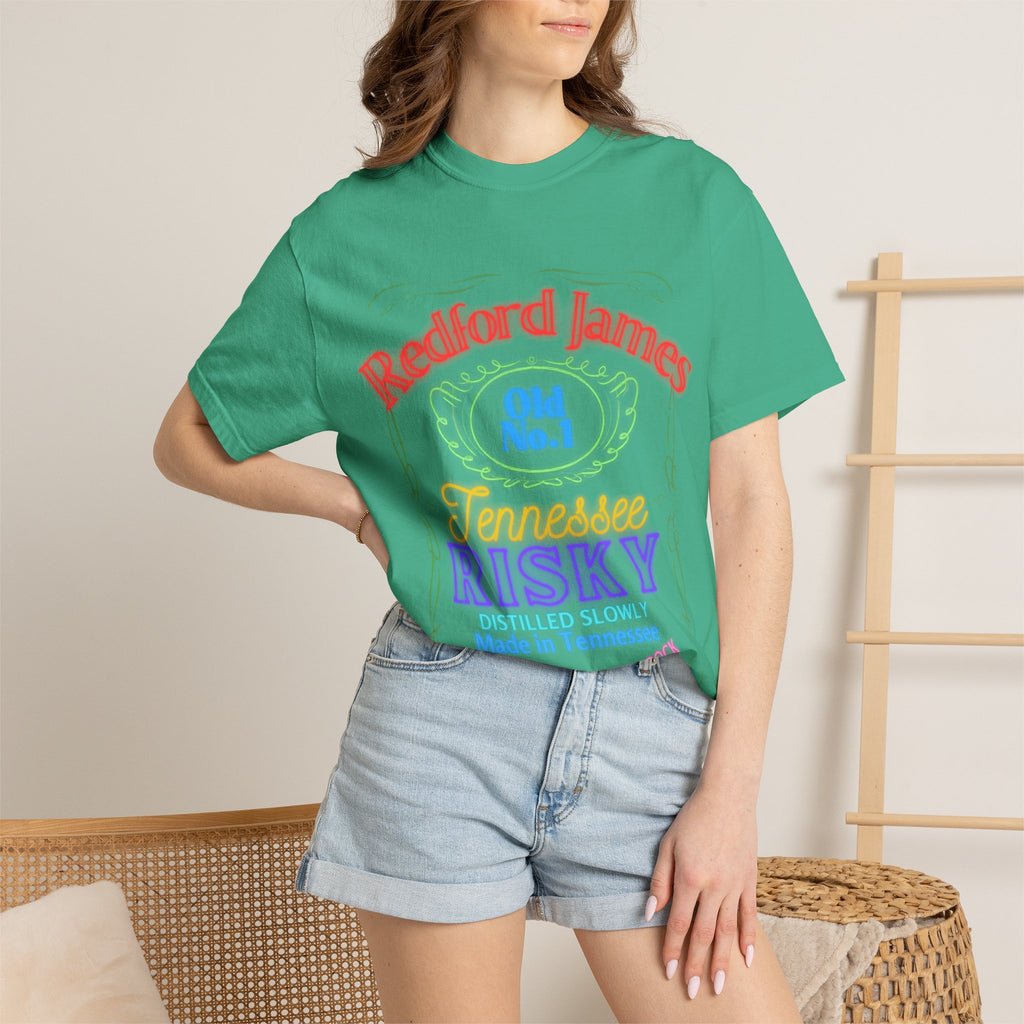 Redford James Tennessee Risky Neon Bar Sign T-shirt by Comfort Colors