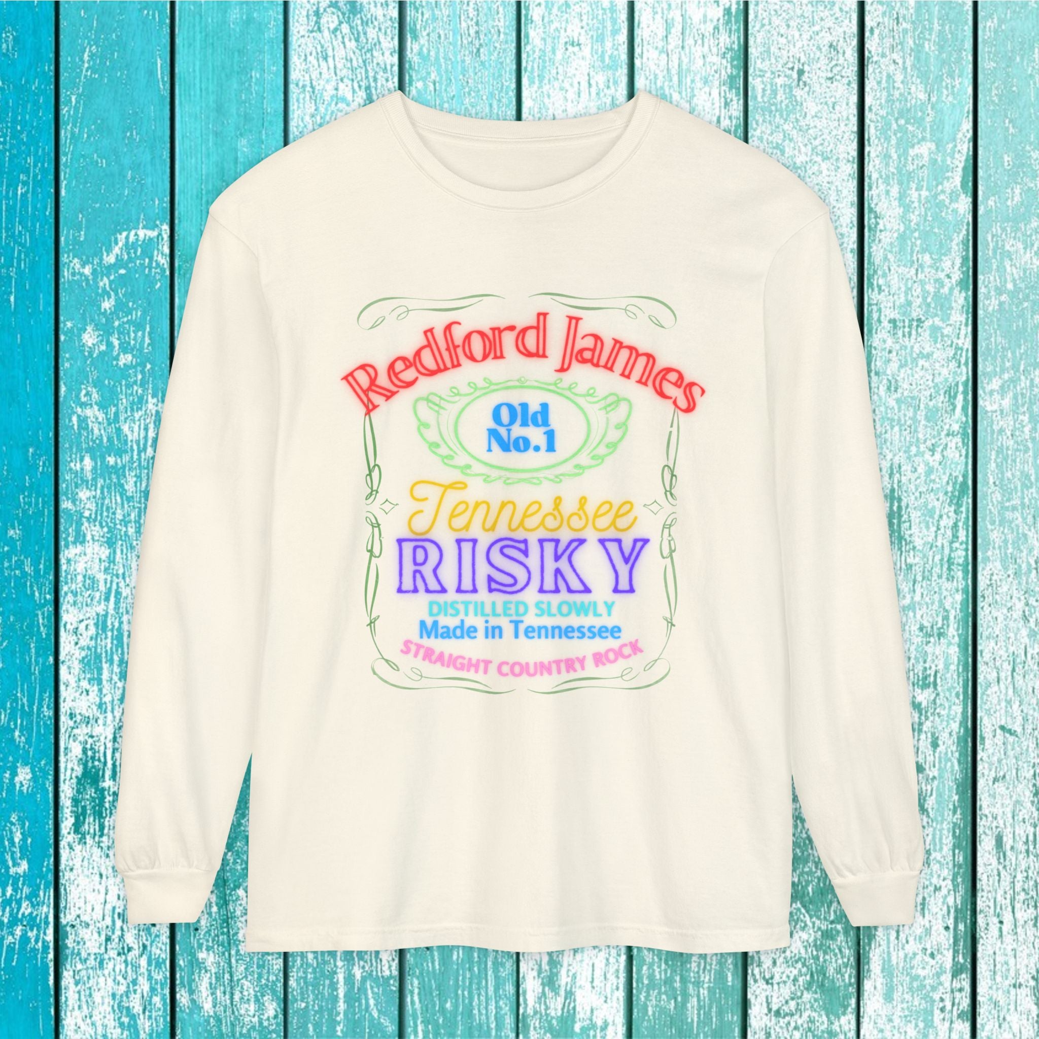 Redford James Tennessee Risky Neon Long Sleeve Shirt by Comfort Colors