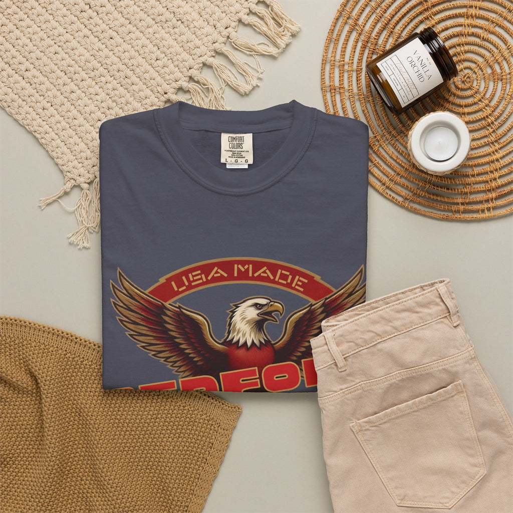 Redford James Crazy Lucky War Eagle T-shirt by Comfort Colors