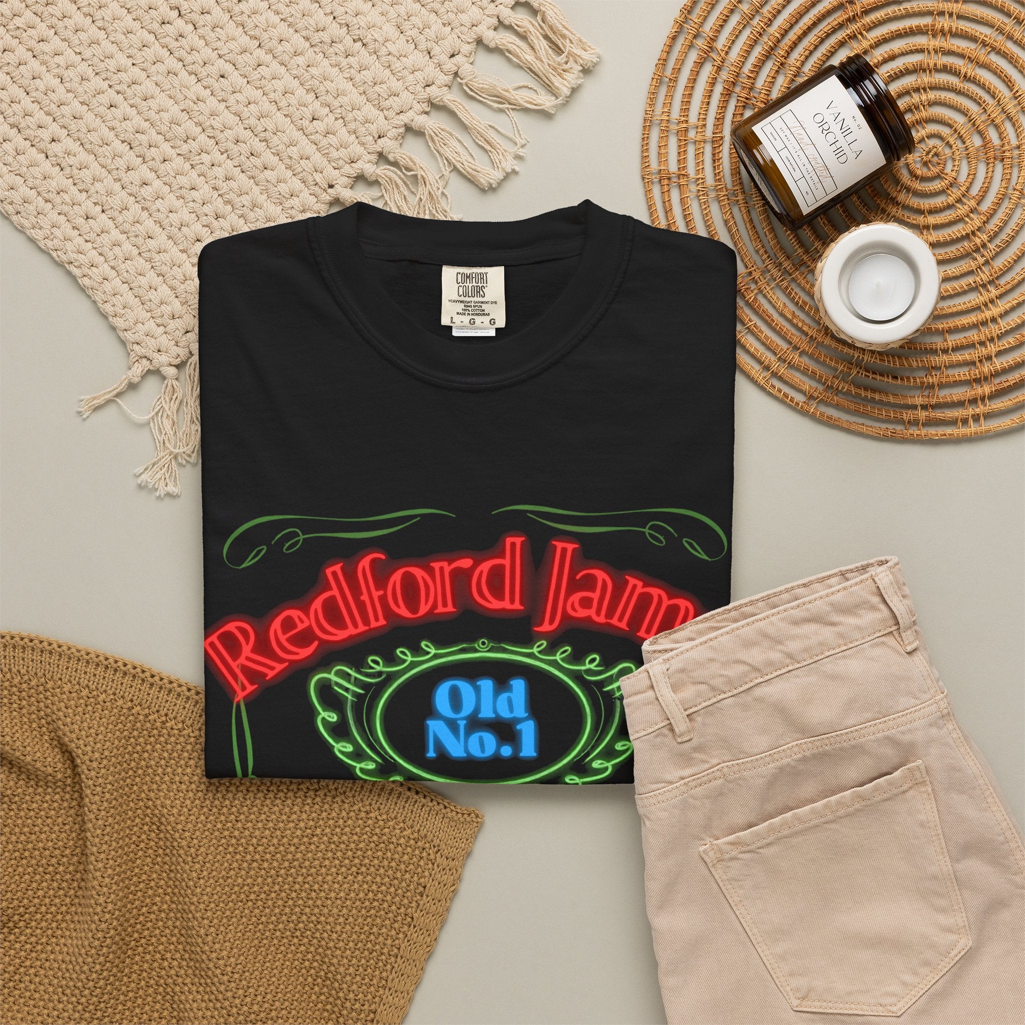 Redford James Tennessee Risky Neon Bar Sign T-shirt by Comfort Colors
