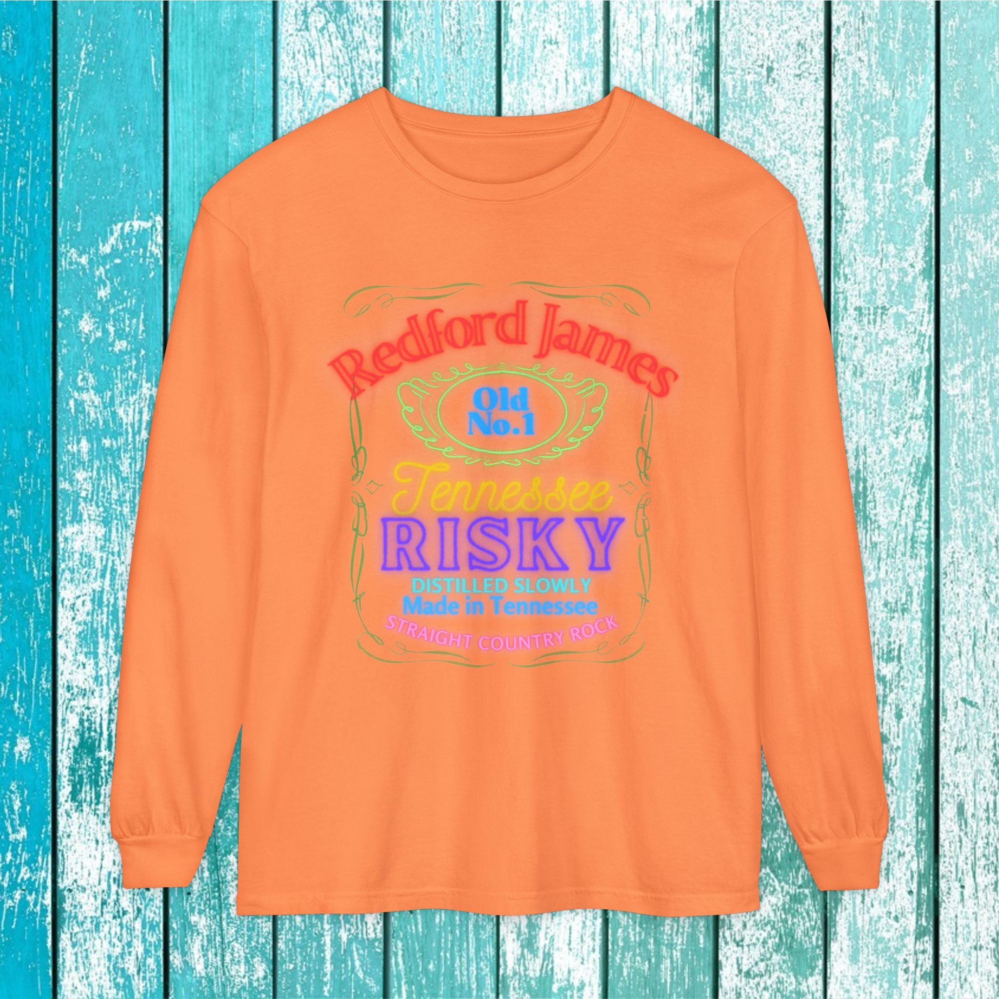 Redford James Tennessee Risky Neon Long Sleeve Shirt by Comfort Colors