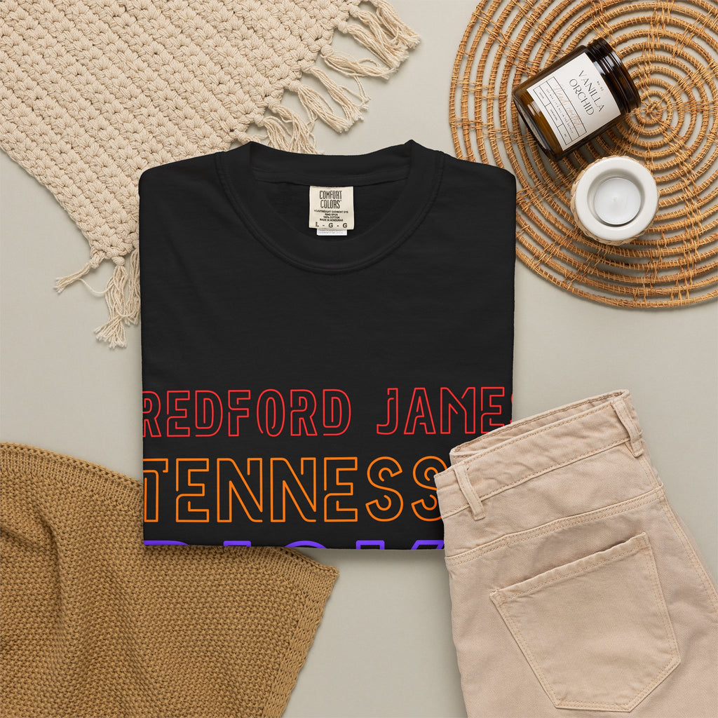 Redford James Tennessee Risky State Outline T-Shirt by Comfort Colors